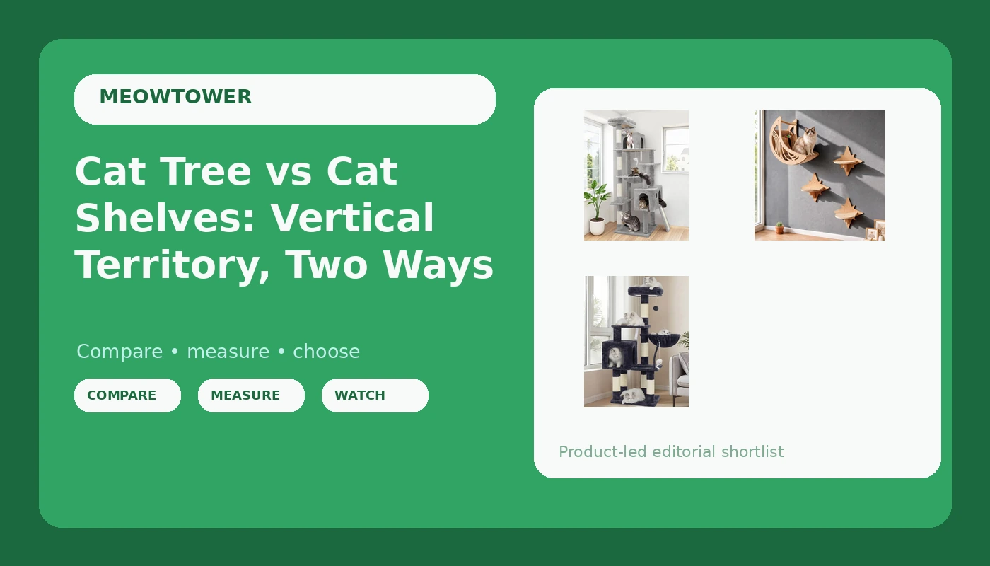 Cat Tree vs Cat Shelves: Vertical Territory, Two Ways - MeowTower review with measurements and honest opinion