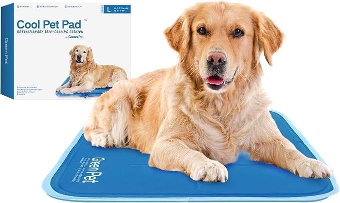 The Green Pet Shop Cool Pet Pad, Large, Blue, Self-Cooling Pressure Activated Mat