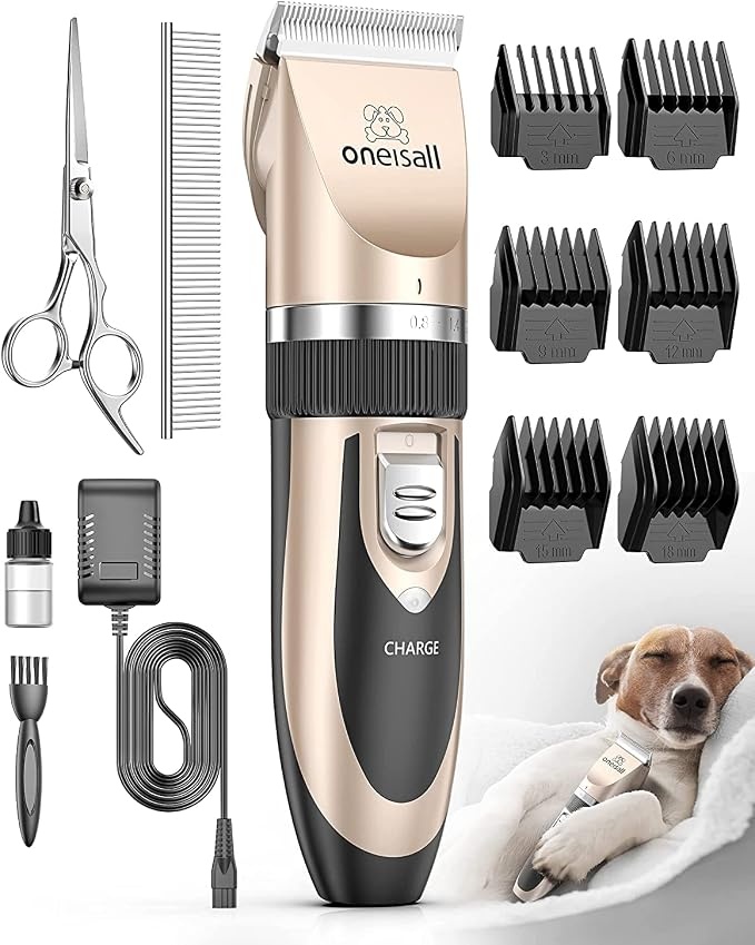 oneisall Low Noise Dog Clippers Grooming Kit for Dogs Cats Pets