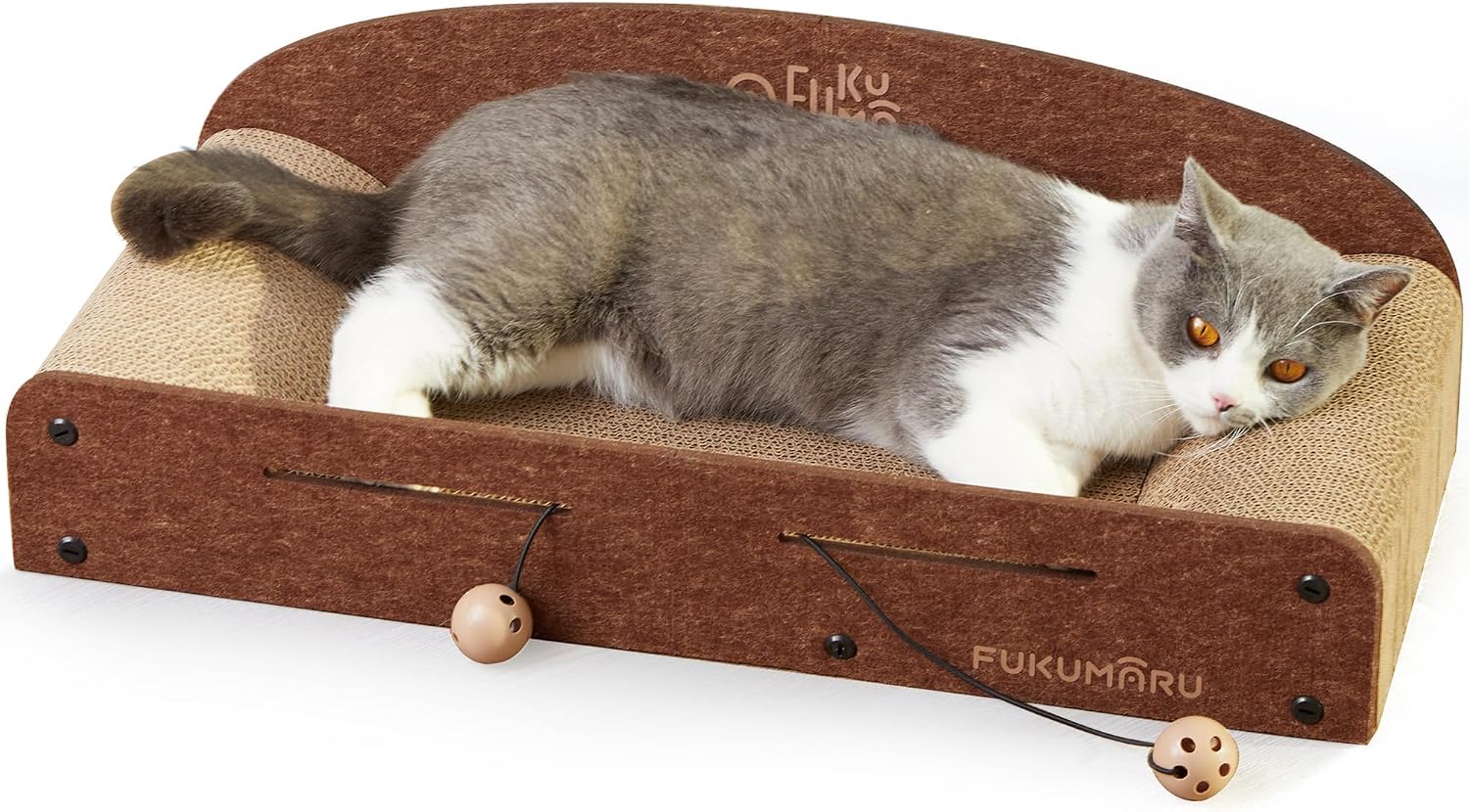 FUKUMARU Large Cat Scratcher Bed, 26 Inch Cat Scratching Bed Sofa Indoor