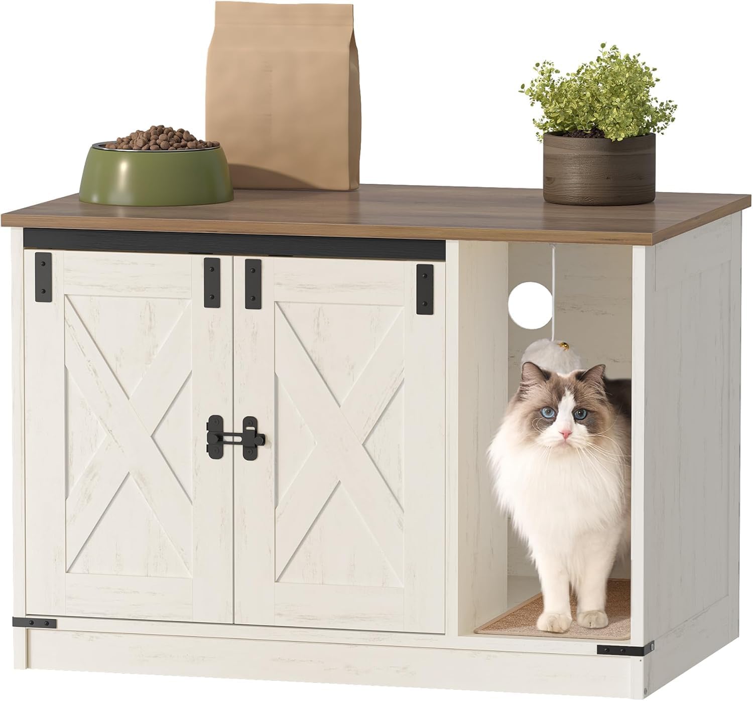 Hzuaneri Cat Litter Box Enclosure, Hidden Litter Box Cabinet Furniture