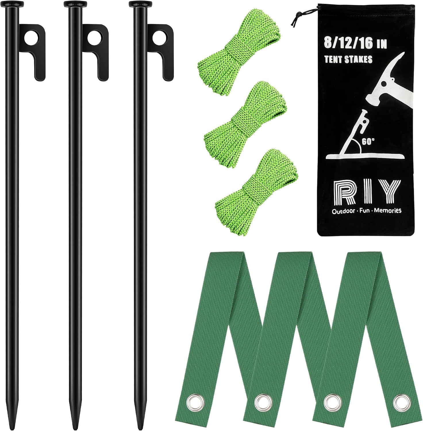 Heavy Duty Tree Stakes and Supports Kit for Leaning Tree Against Bad Weather Plant Support Stakes for Outdoor Plants 3 Pack