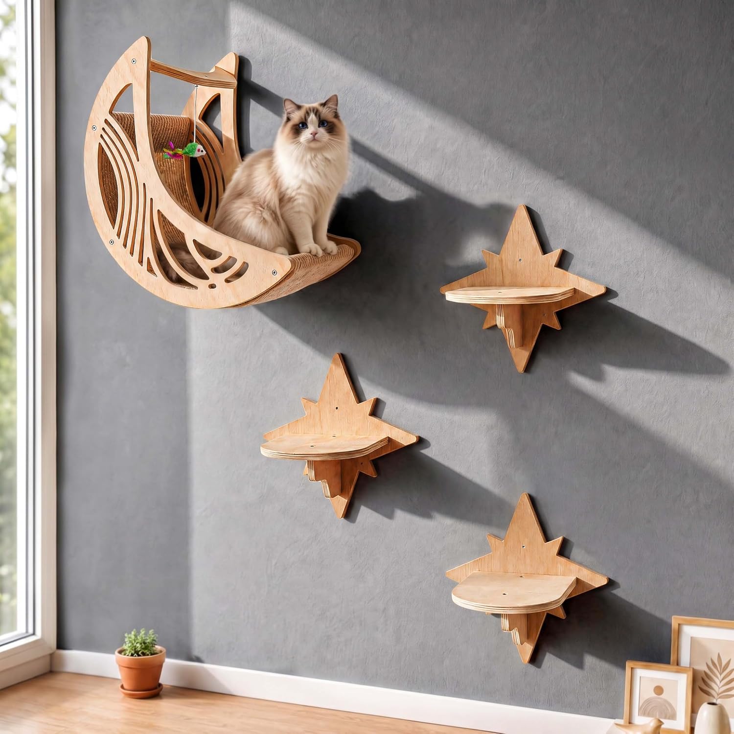 Moon & Star Wall Shelves (B0GWRGY9L4)